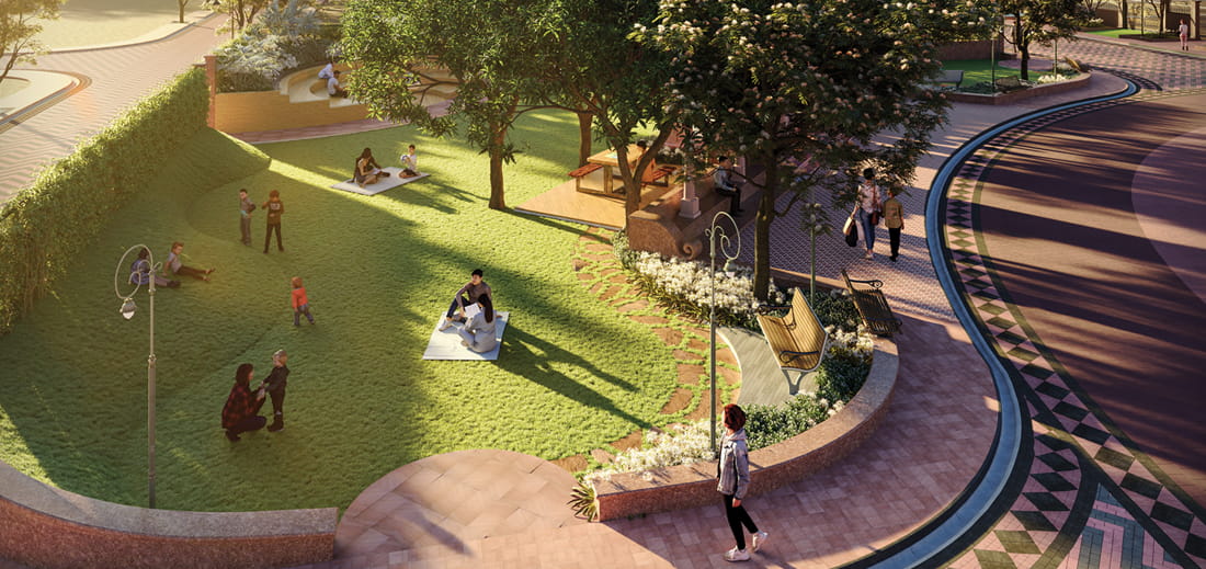 Emerald Park — open green lawns and walking trails